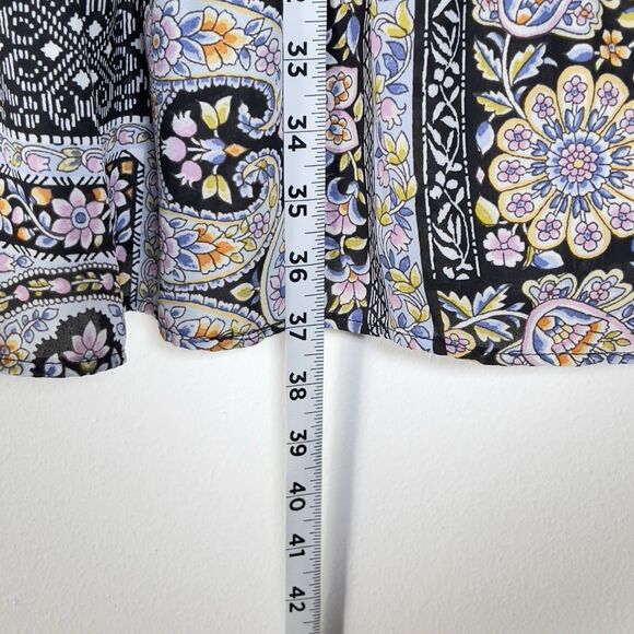 Emma & Michele V-Neck Shift Babydoll Dress Womens Sz XL Scarf Print Long Sleeve - Picture 10 of 11